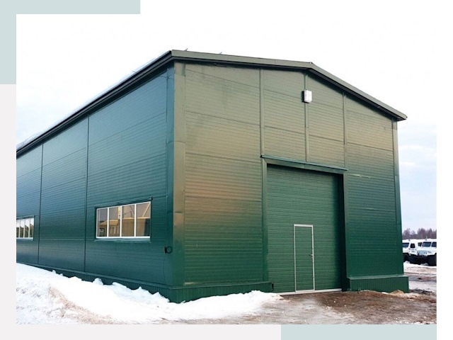 Двускатные ангары в Братске